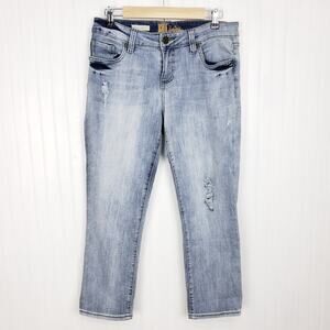 Kut from the Kloth Bardot Crop Skinny Boyfriend Jeans Light Wash Women’s 8
